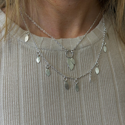 Silver Multi Bud Charm Necklace