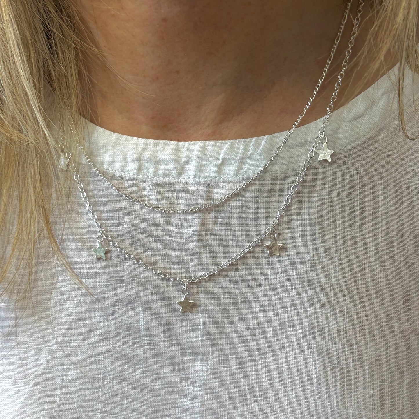 Silver Multi Star Necklace