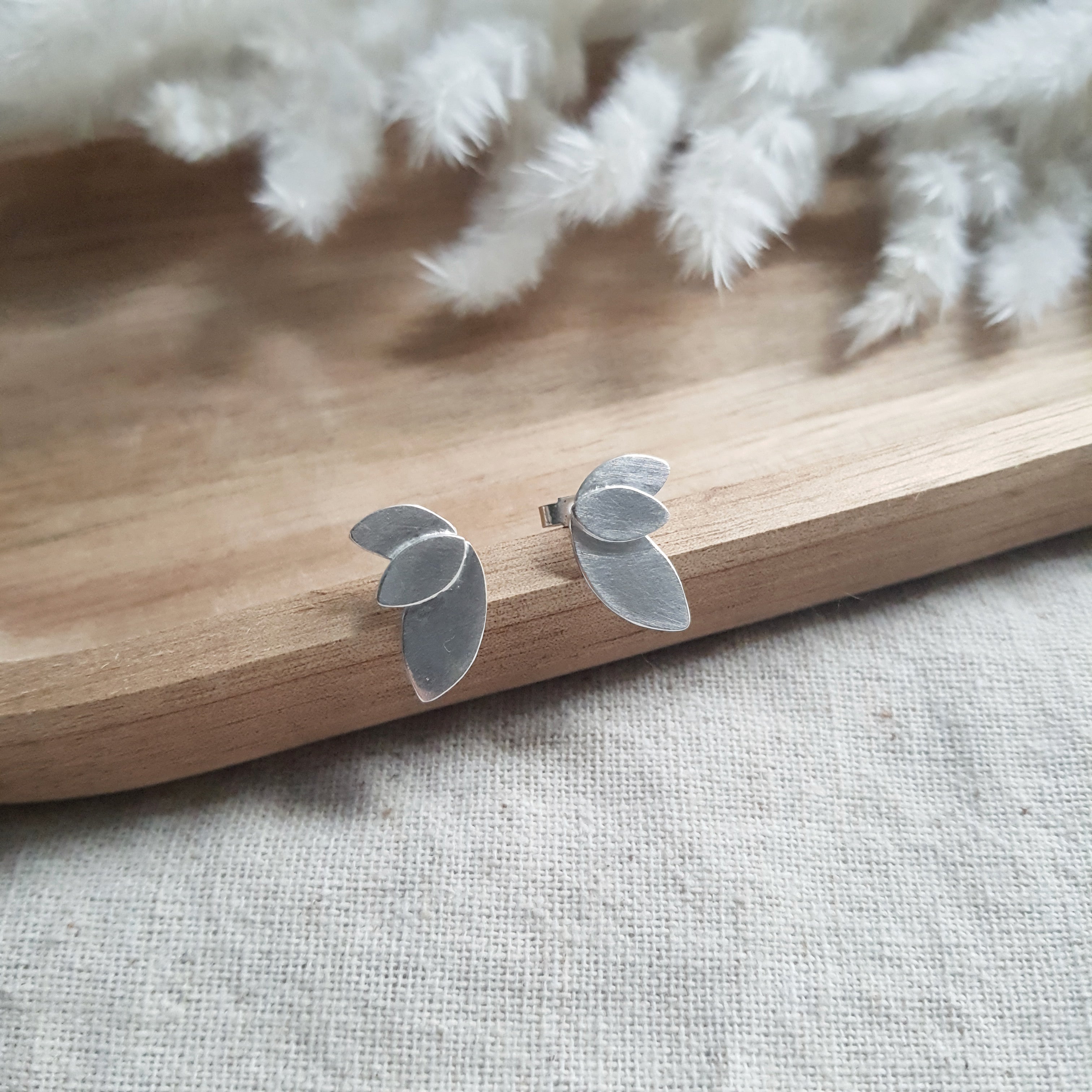 Silver Bloom Stud Earrings - Anna Calvert Jewellery Handmade UK