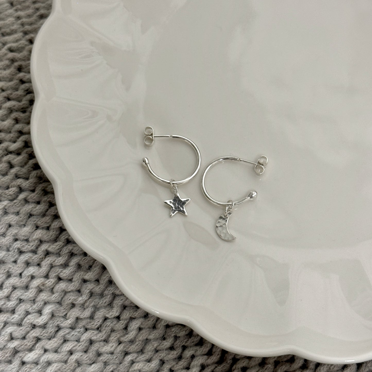 Moon & Star Hoop Earrings