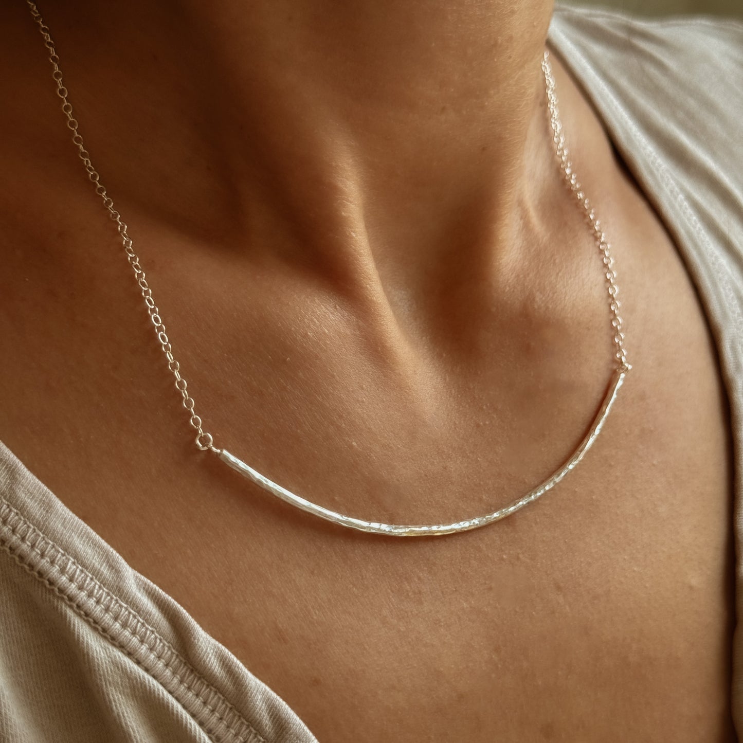 Silver Maxi Bar Necklace