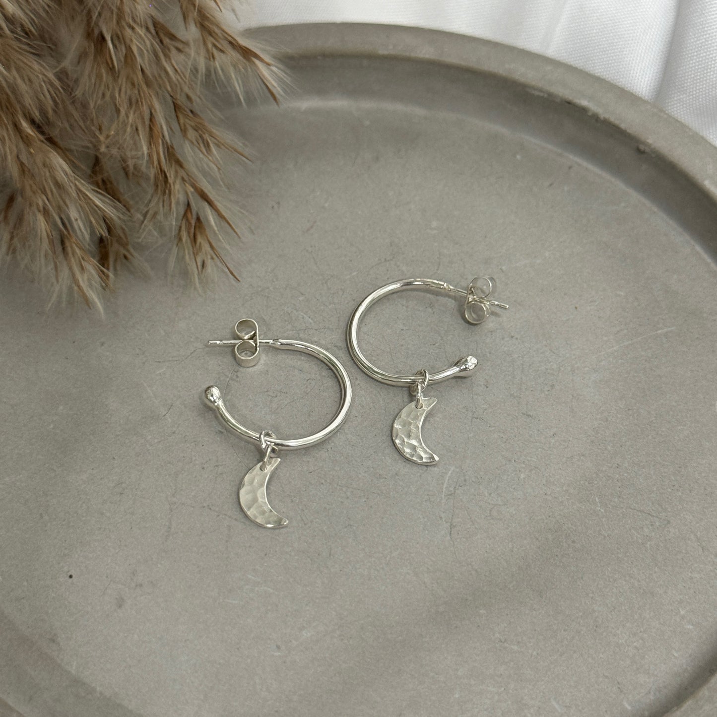 Crescent Moon Hoop Earrings