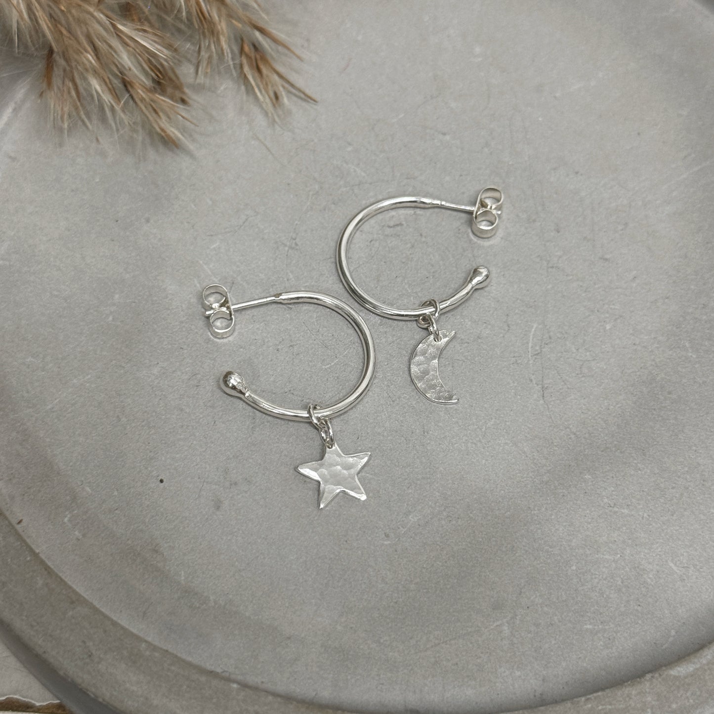 Moon & Star Hoop Earrings