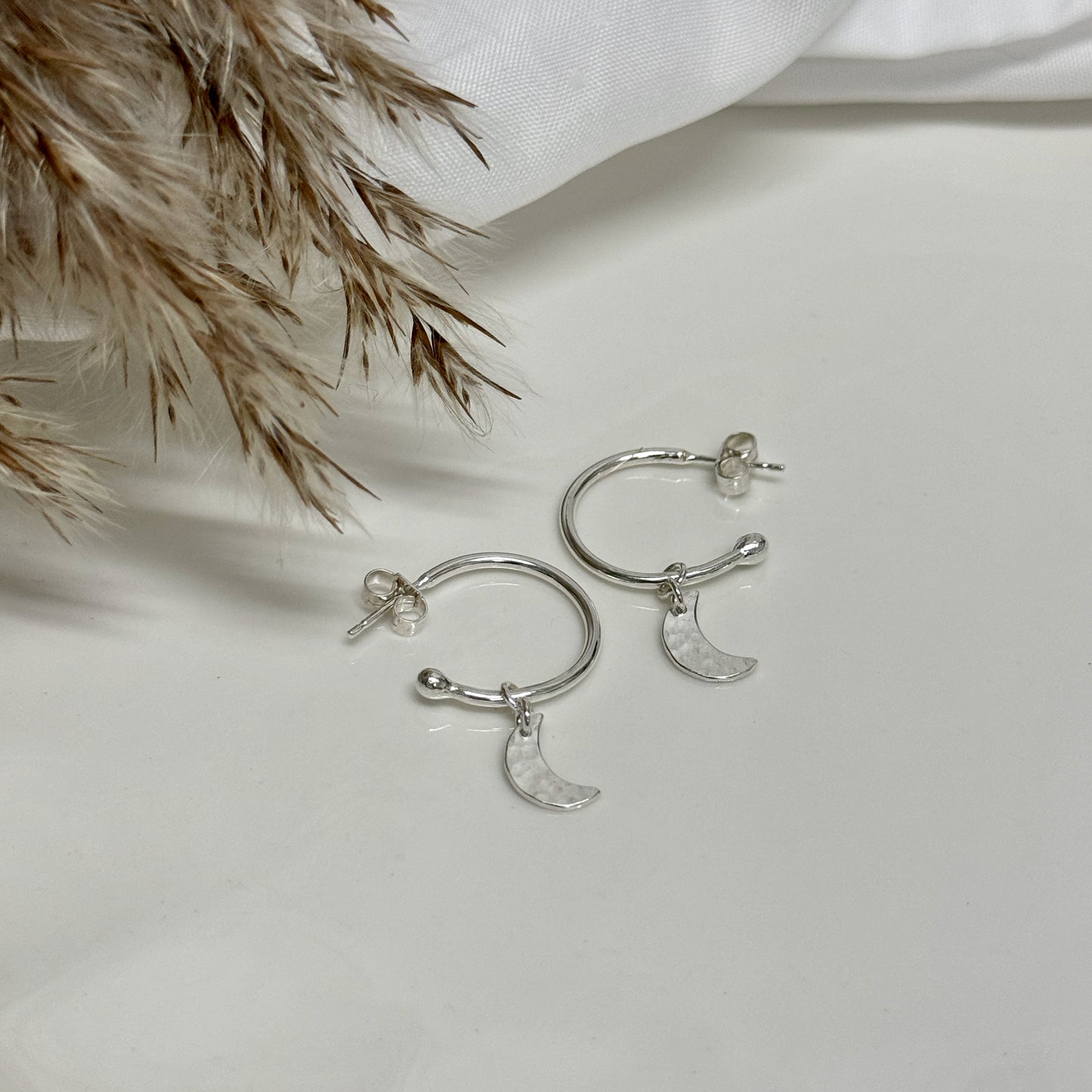 Crescent Moon Hoop Earrings