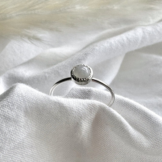 Moonstone & Silver Ring - 5mm