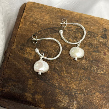 Pearl Hoops Earrings