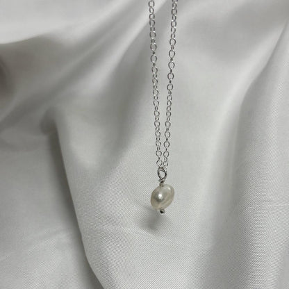 Silver Keshi Pearl Necklace