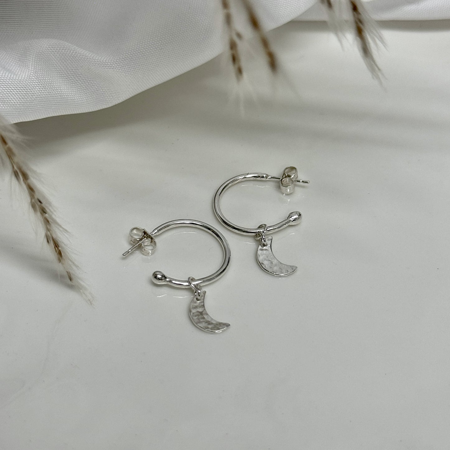 Crescent Moon Hoop Earrings