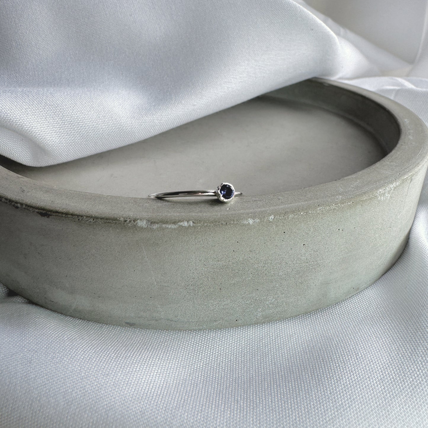 Iolite & Silver Ring - 3mm