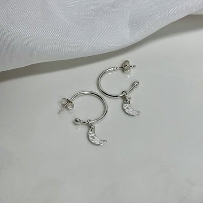 Crescent Moon Hoop Earrings