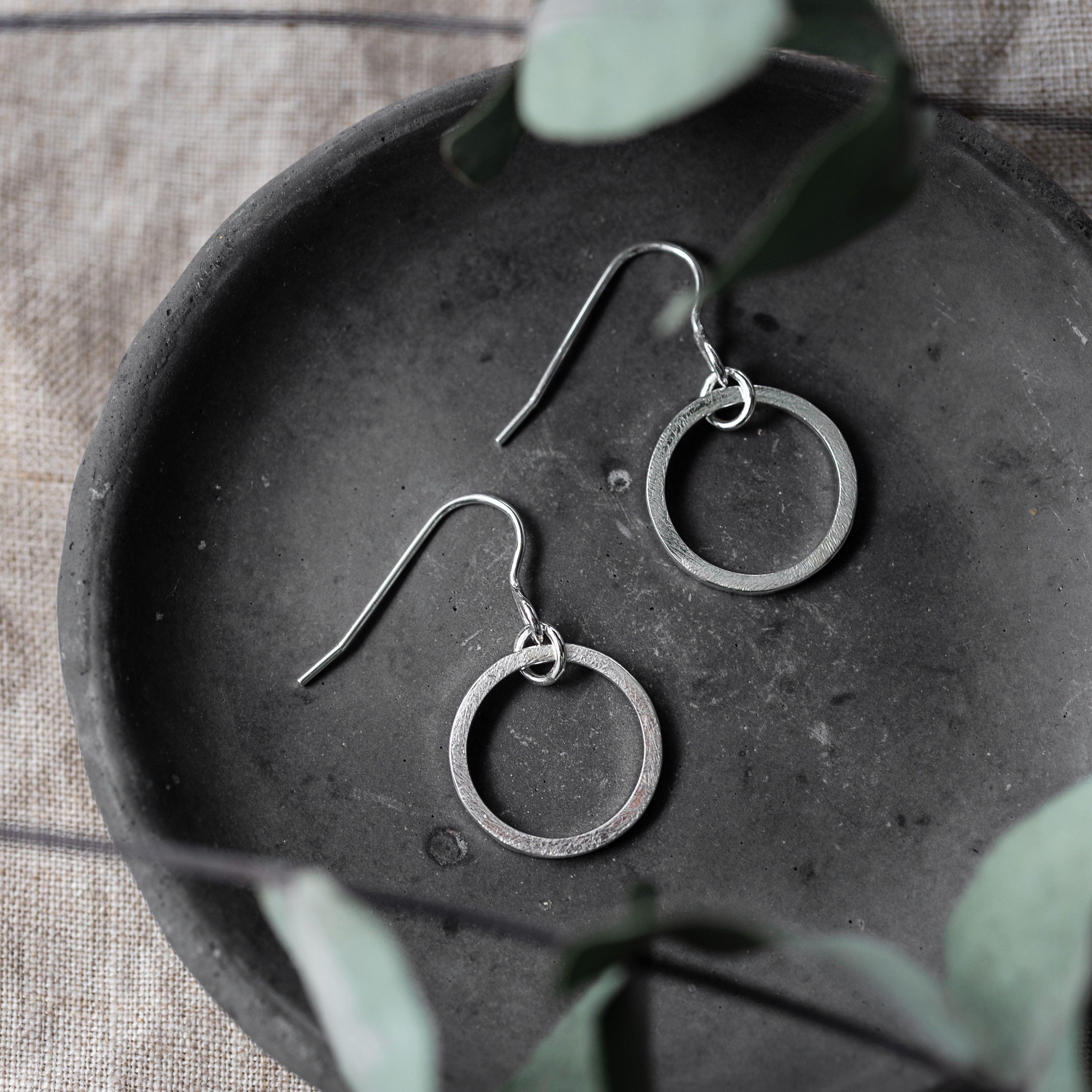 Sterling silver circle on sale earrings