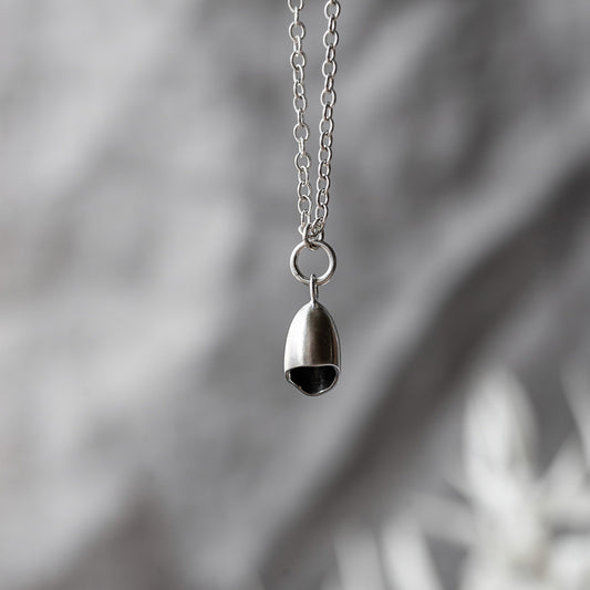 Silver & Black Pod Necklace - Anna Calvert Jewellery 