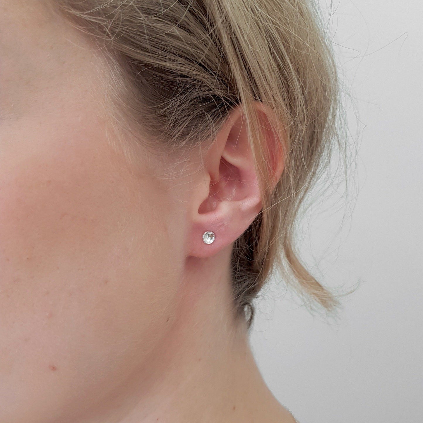 Silver Domed Stud Earrings - Anna Calvert Jewellery Handmade UK