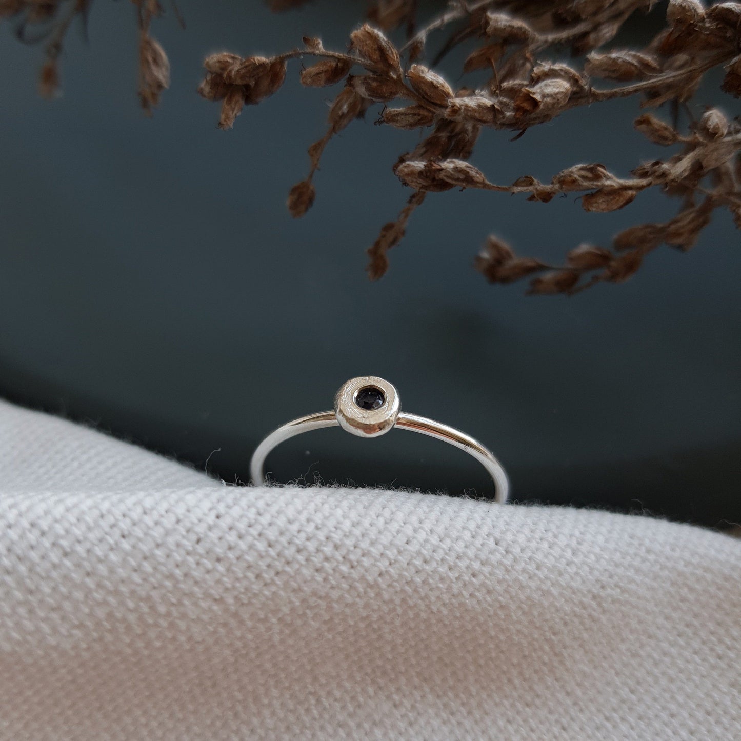 Sapphire & Silver Stacking Ring  - Handmade Silver Stacking Rings by Anna Calvert Jewellery in the UK
