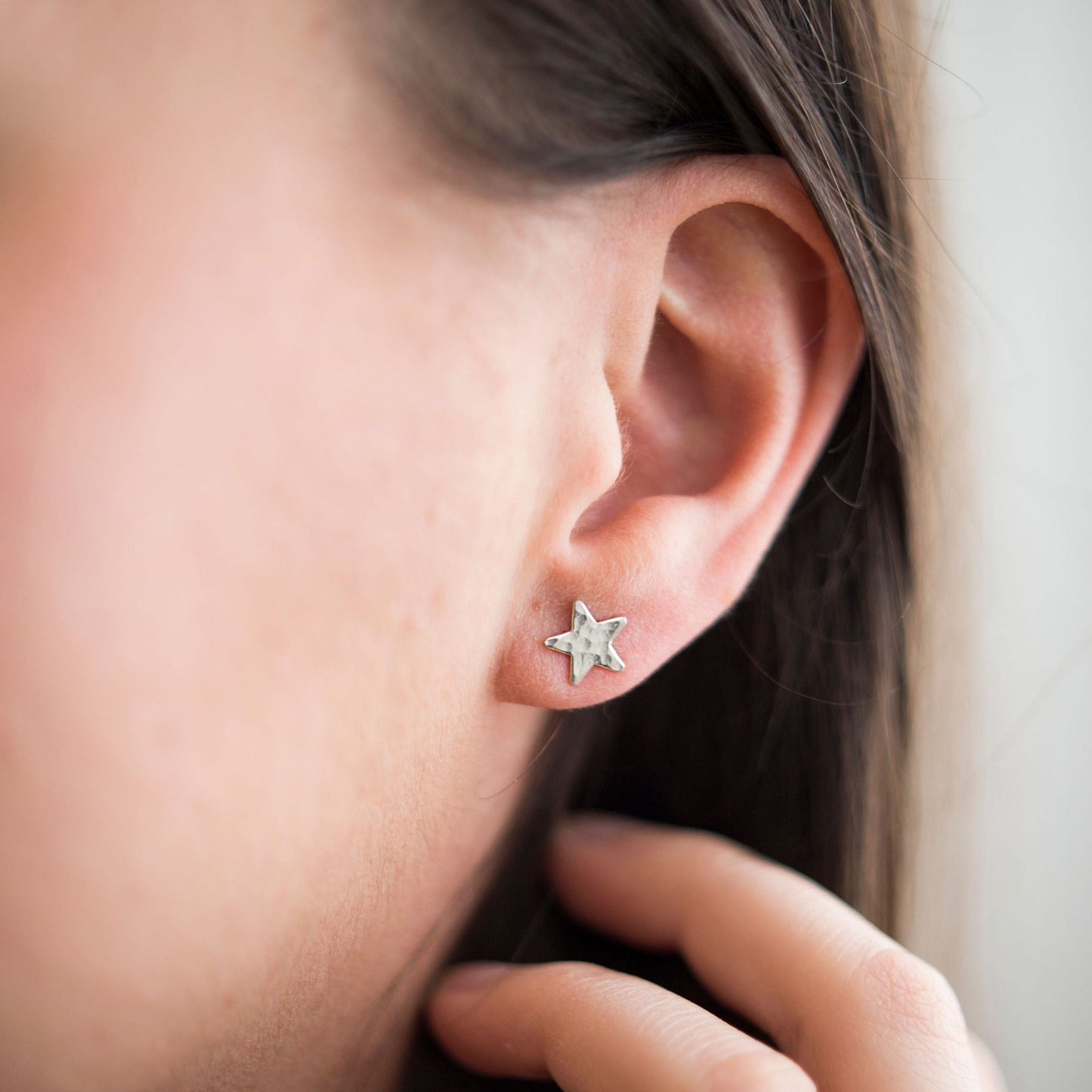 Large Silver Star Earrings