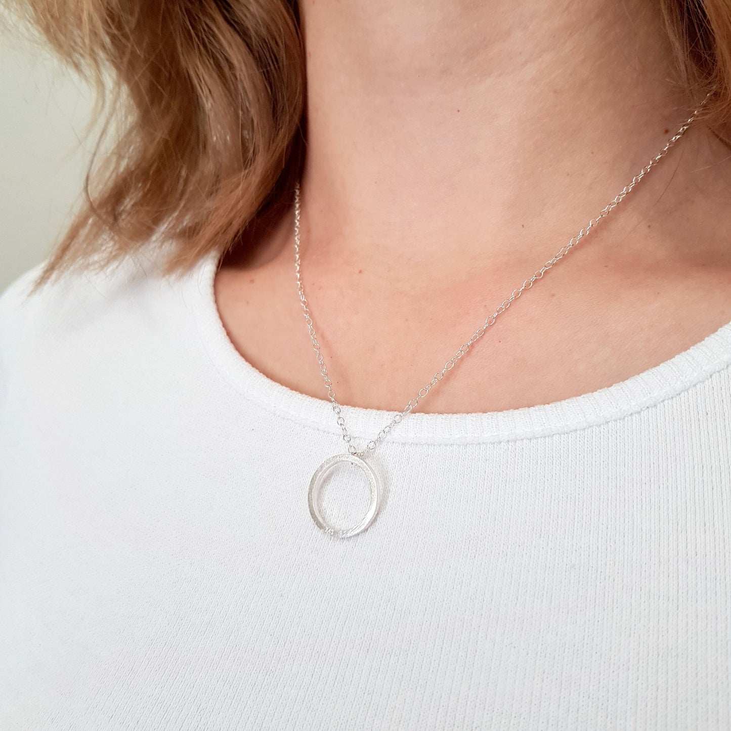 silver circle necklace - anna calvert jewellery