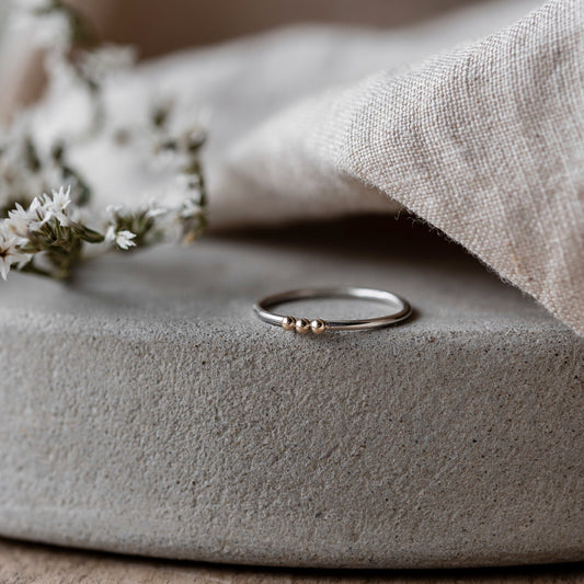 Gold and Silver Stacking Ring - handmade silver jewellery by Anna Calvert Jewellery in the UK