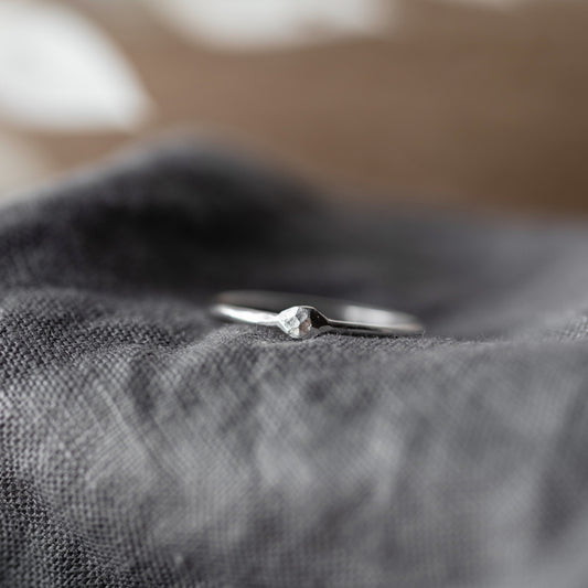 Silver Hammered Stacking Ring  - Handmade silver jewellery by Anna Calvert Jewellery in the UK