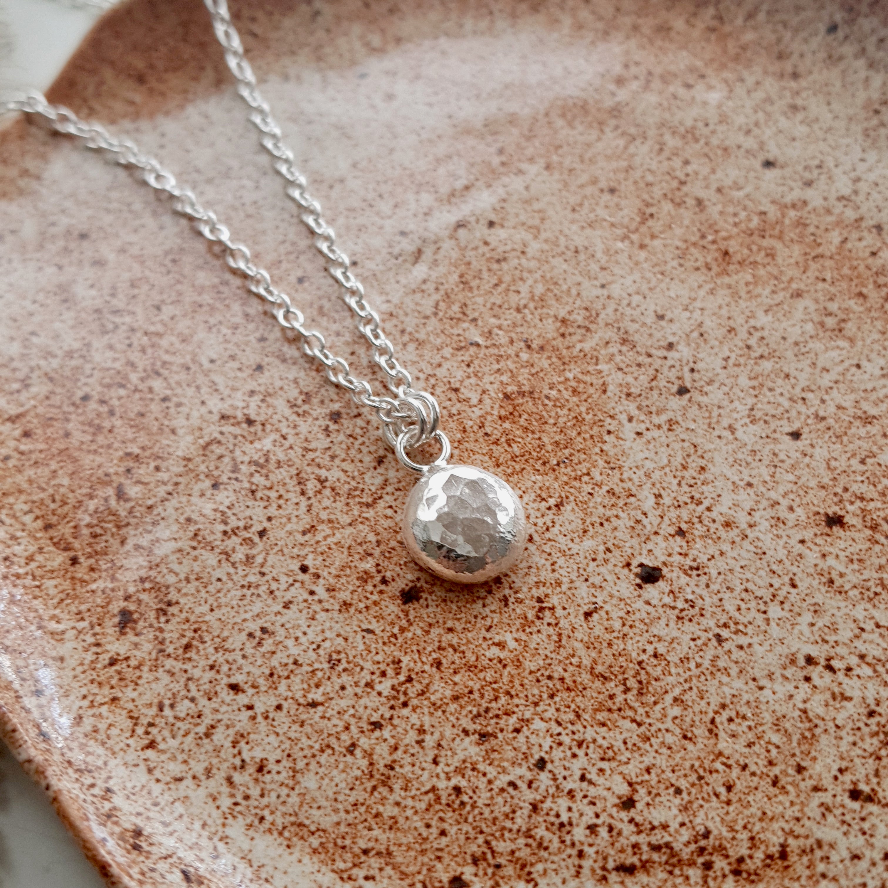 Hammered sterling silver on sale necklace