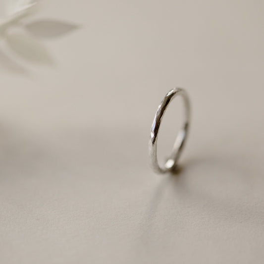 Infinity Silver Ring - Hammered Ring Anna Calvert Jewellery 