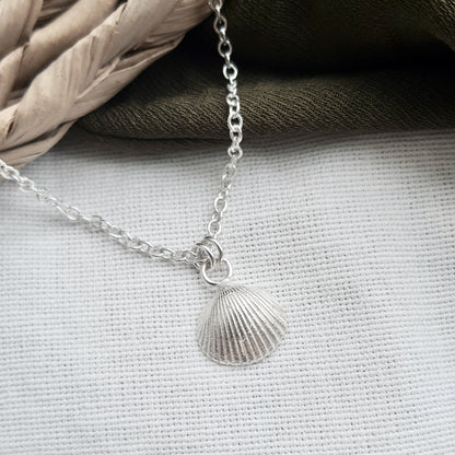 Silver Cockle Shell Necklace