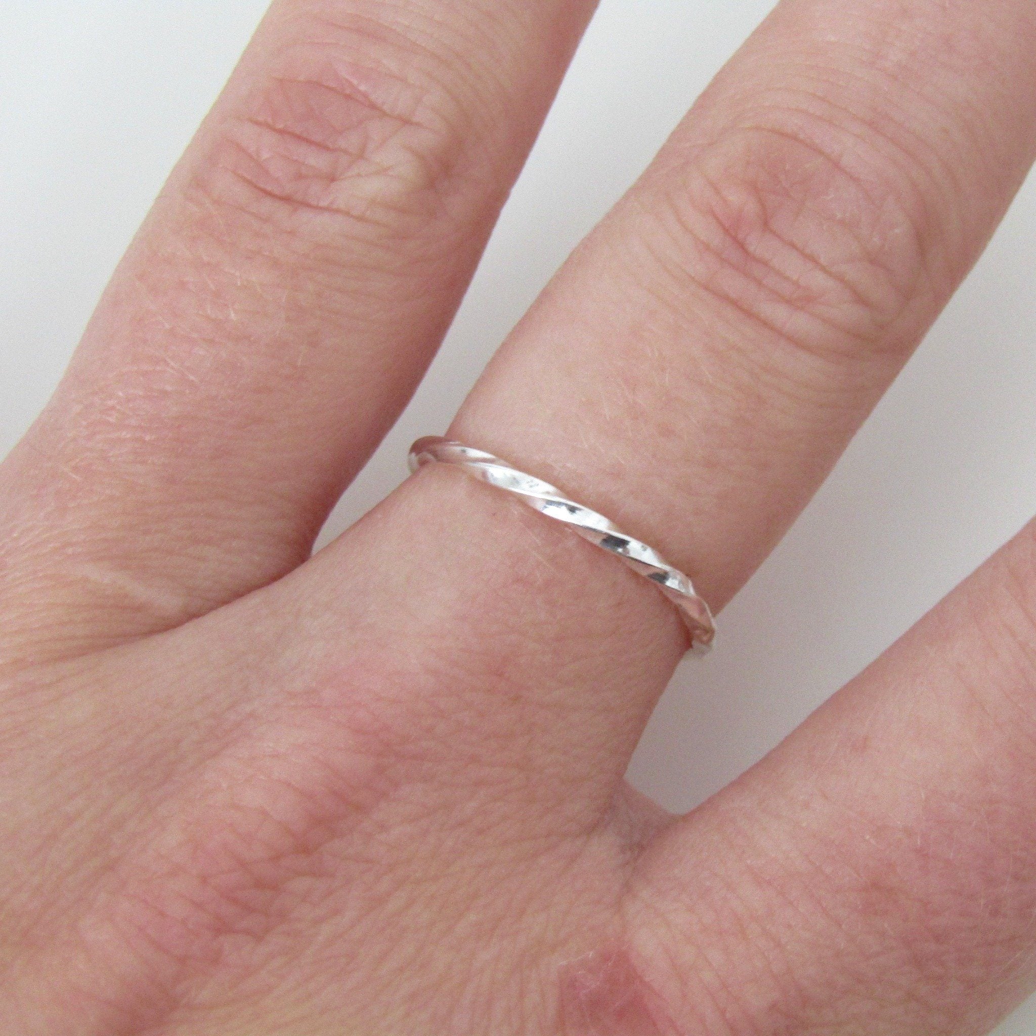 Twisted Silver Stacking Ring | Handmade by Anna Calvert Jewellery in the UK