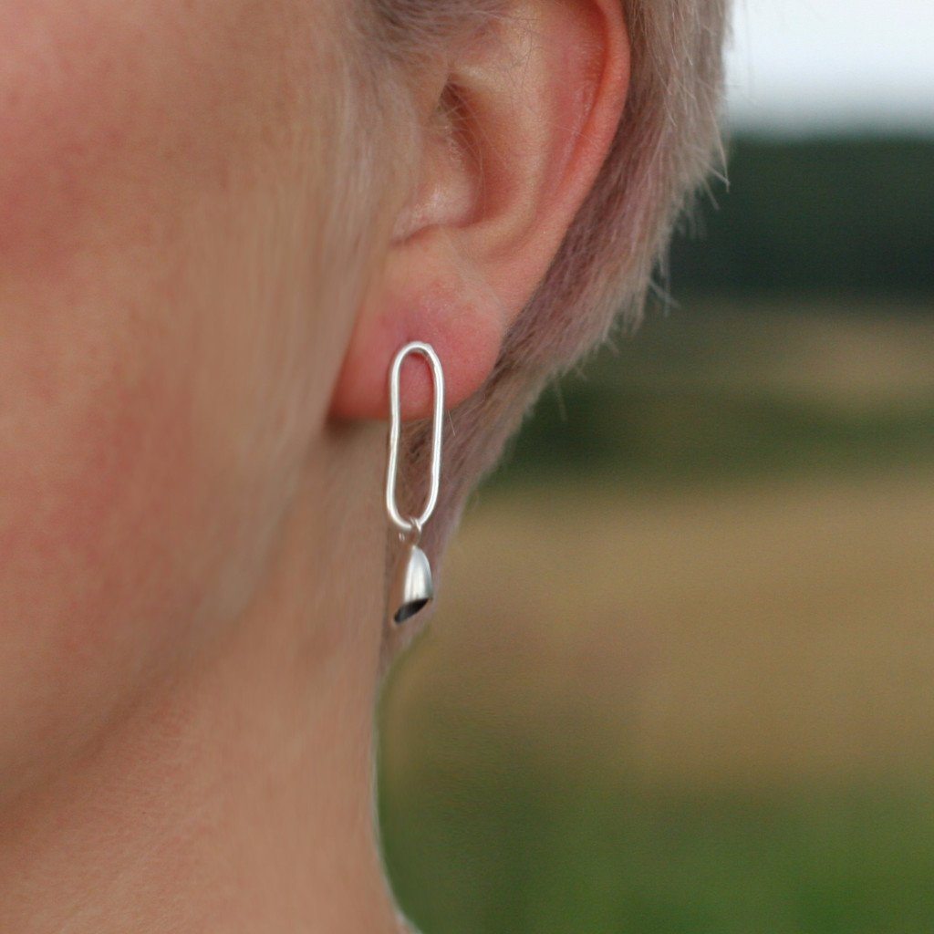 Silver Linked Pod Earrings, Earrings - Anna Calvert Jewellery Handmade in the  UK