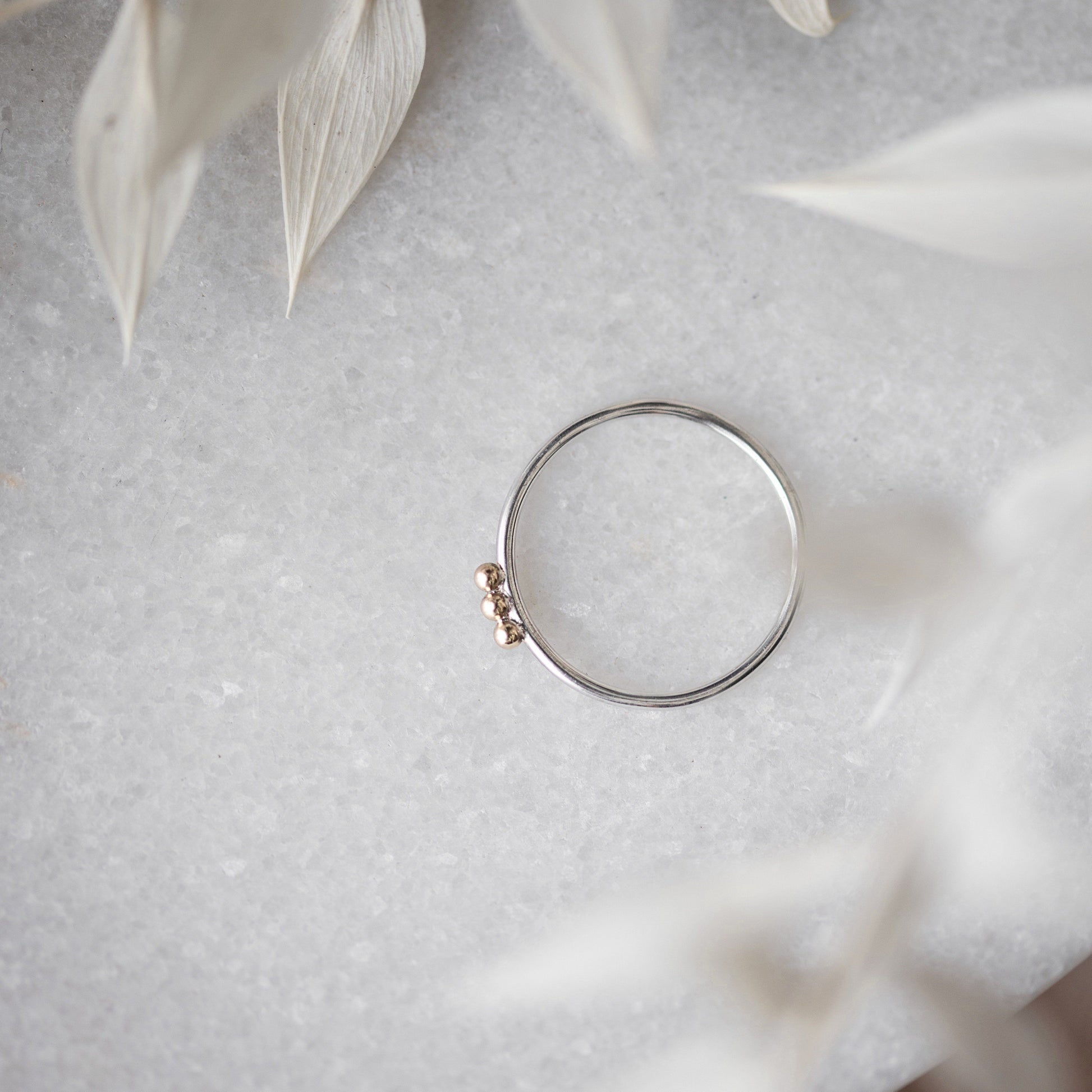 Gold and Silver Stacking Ring - handmade silver jewellery by Anna Calvert Jewellery in the UK