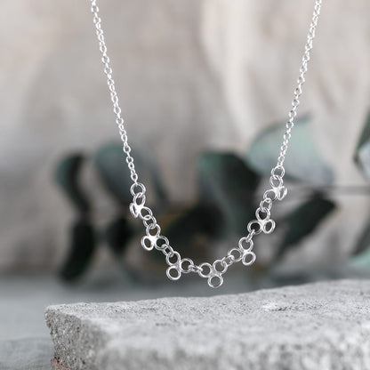 Silver Petal Necklace Necklace Anna Calvert Jewellery 