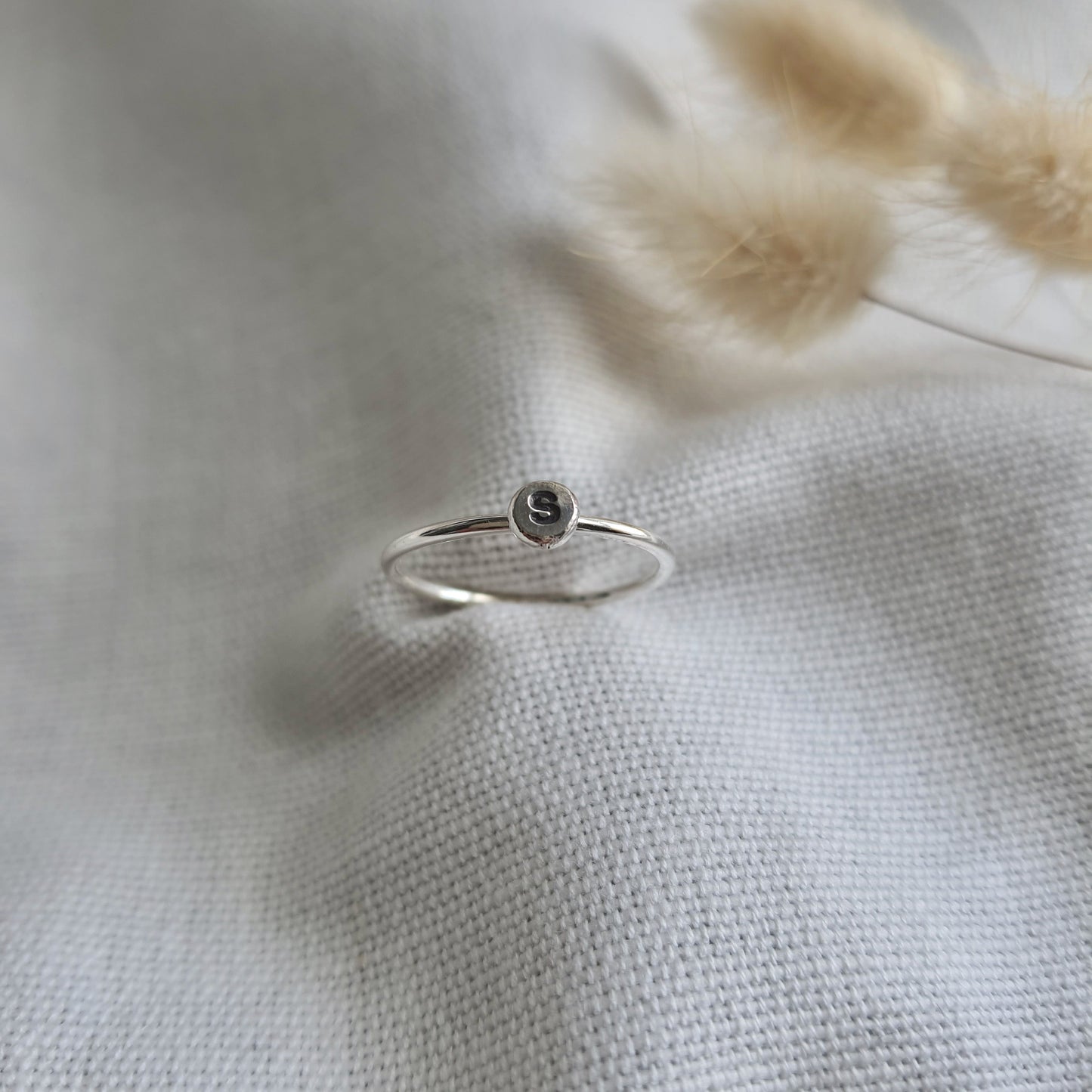 Personalised Silver Initial Stacking Ring Ring Anna Calvert Jewellery 