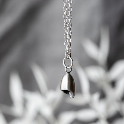 Silver Pod Necklace Side View - Anna Calvert Jewellery 