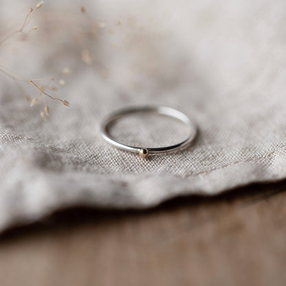 Handmade Silver and Gold Stacking Ring  - handmade Silver Jewellery by Anna Calvert Jewellery in the UK