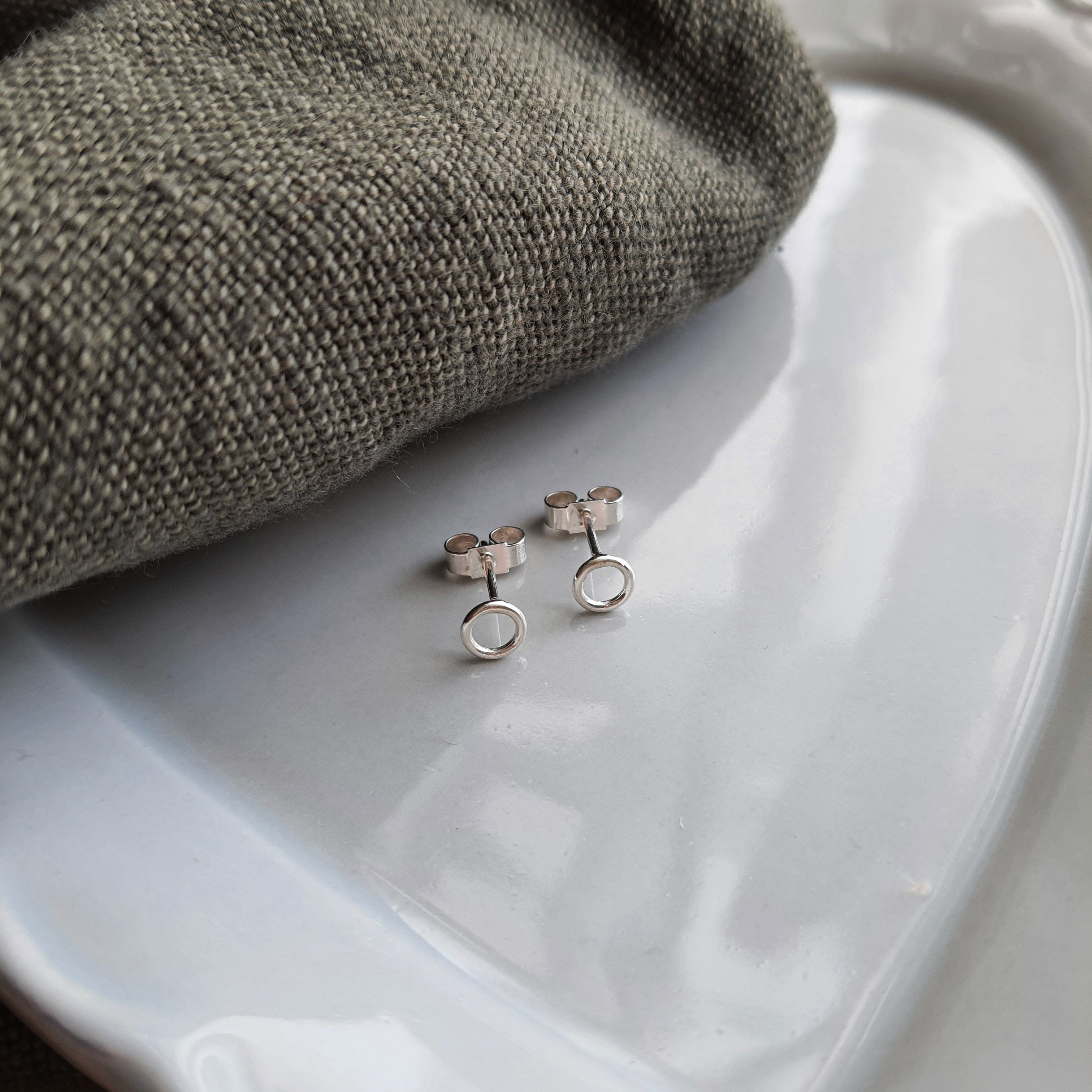 Small silver clearance ear studs