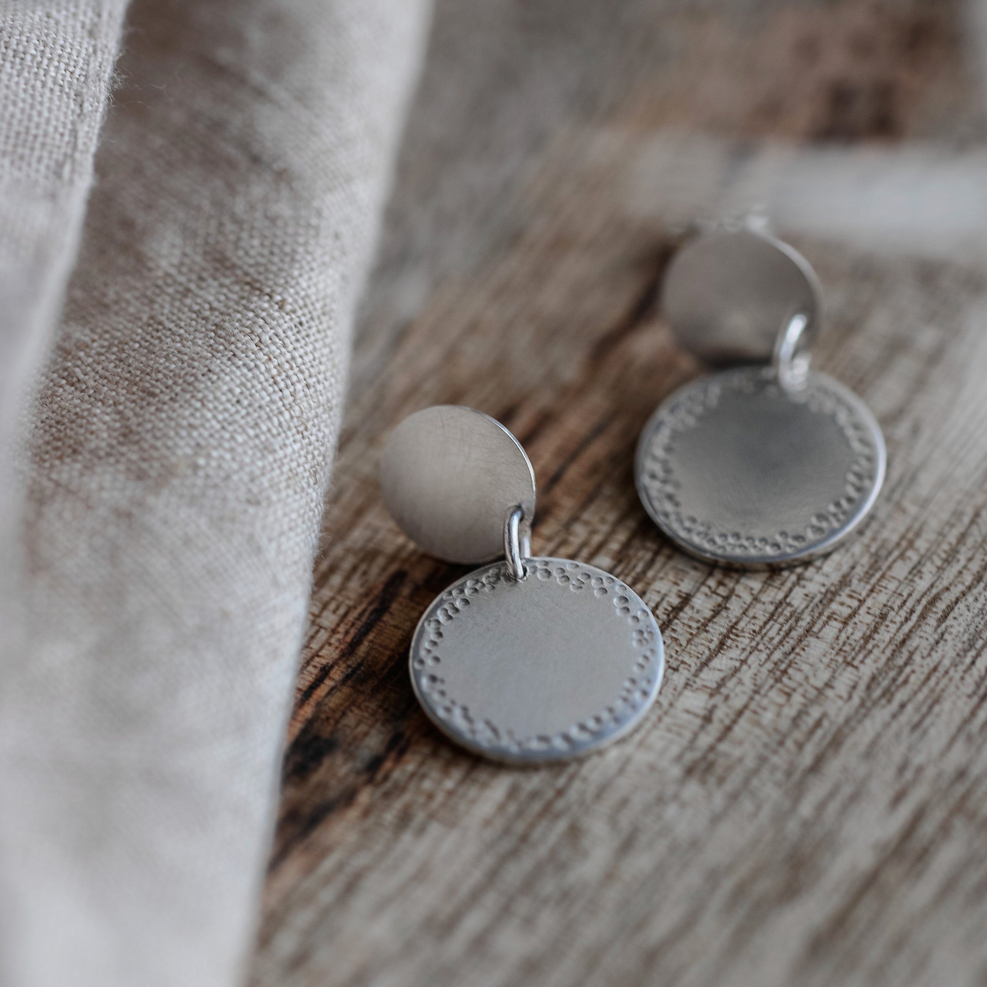 Silver Dappled Sunlight Earrings - Silver Earrings Handmade by Anna Calvert Jewellery in the UK