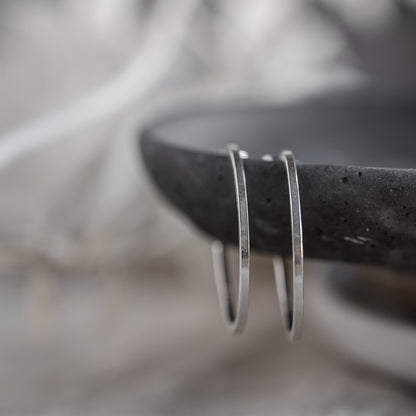 Silver Hoop Earrings Handmade by Anna Calvert Jewellery in the UK