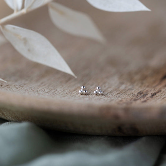 Silver Triangle Stud Earrings - Handmade by Anna Calvert Jewellery UK