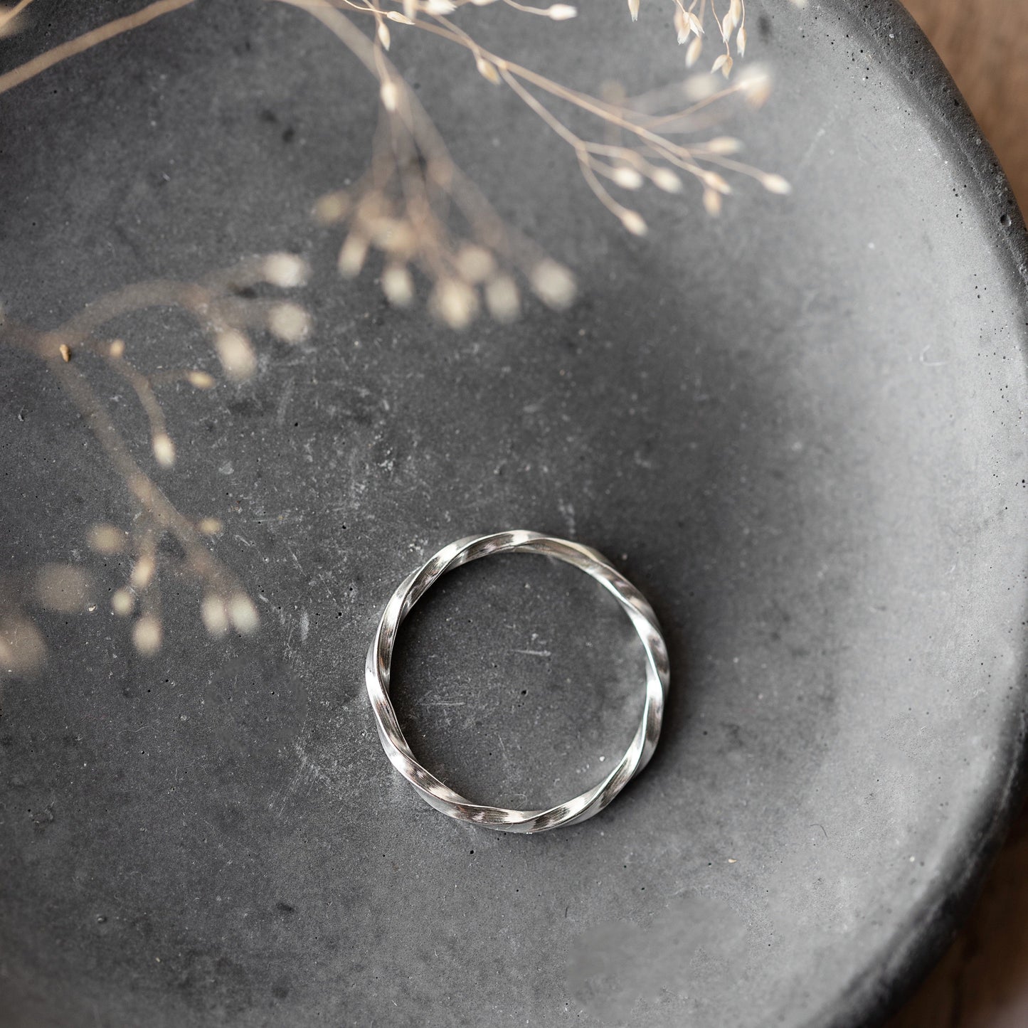 Twisted Handmade Silver Stacking Ring  - Silver handmade jewellery by Anna Calvert Jewellery in the UK