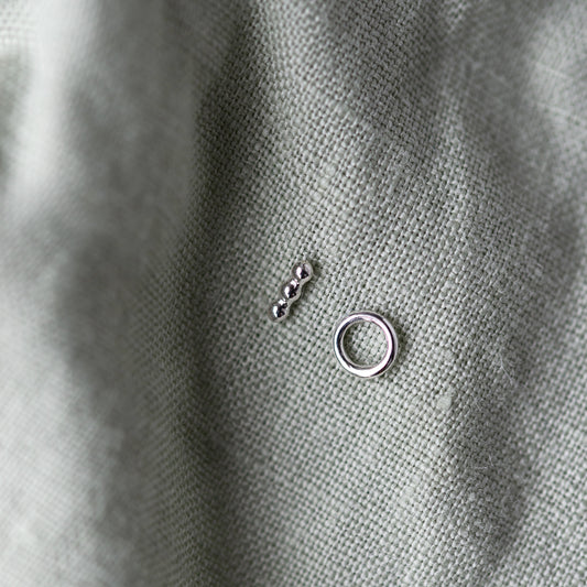 Mismatched Silver Studs - Circle and Dash