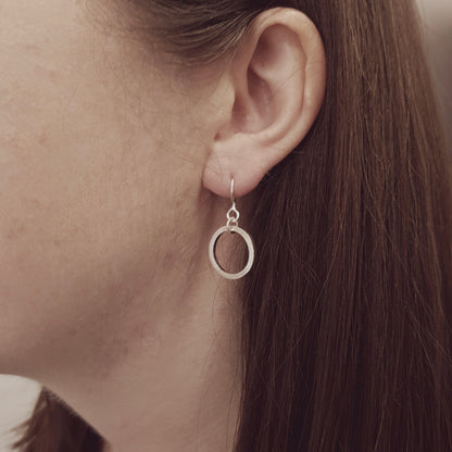 Silver Circle Hook Earrings, Earrings - Anna Calvert Jewellery Handmade in the  UK