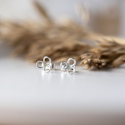 Silver Petal Stud Earrings - Handmade silver Jewellery by Anna Cavlert Jewellery in the UK