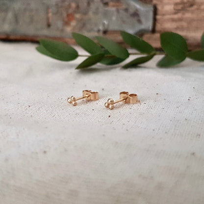 Tiny Gold Triangle Stud Earrings - Handmade by Anna Calvert Jewellery UK